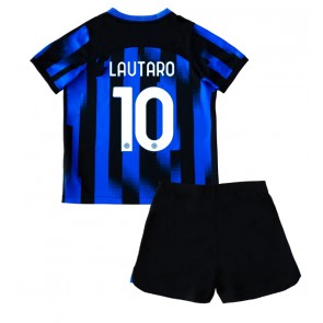 Inter Milan Lautaro Martinez #10 Hemmaställ Barn 2023-24 Kortärmad (+ Korta byxor)